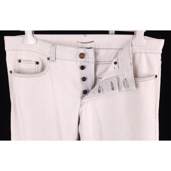 Saint Laurent Paris D18 M/SL-LW Jeans 34 Mens Off White Defect New - Picture 3 of 16